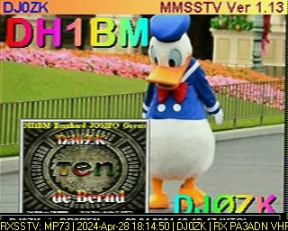 RX de PA3ADN VHF PI1DFT SlowScanTV reapeater Delft 144.8875 MHz